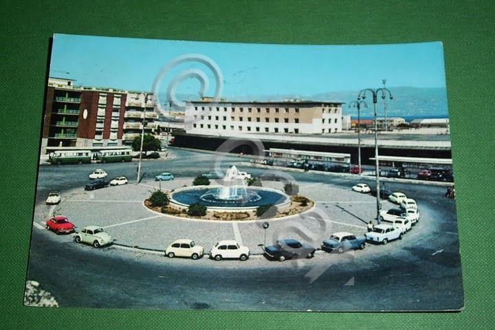 Cartolina Messina - Piazza Stazione Centrale 1969
