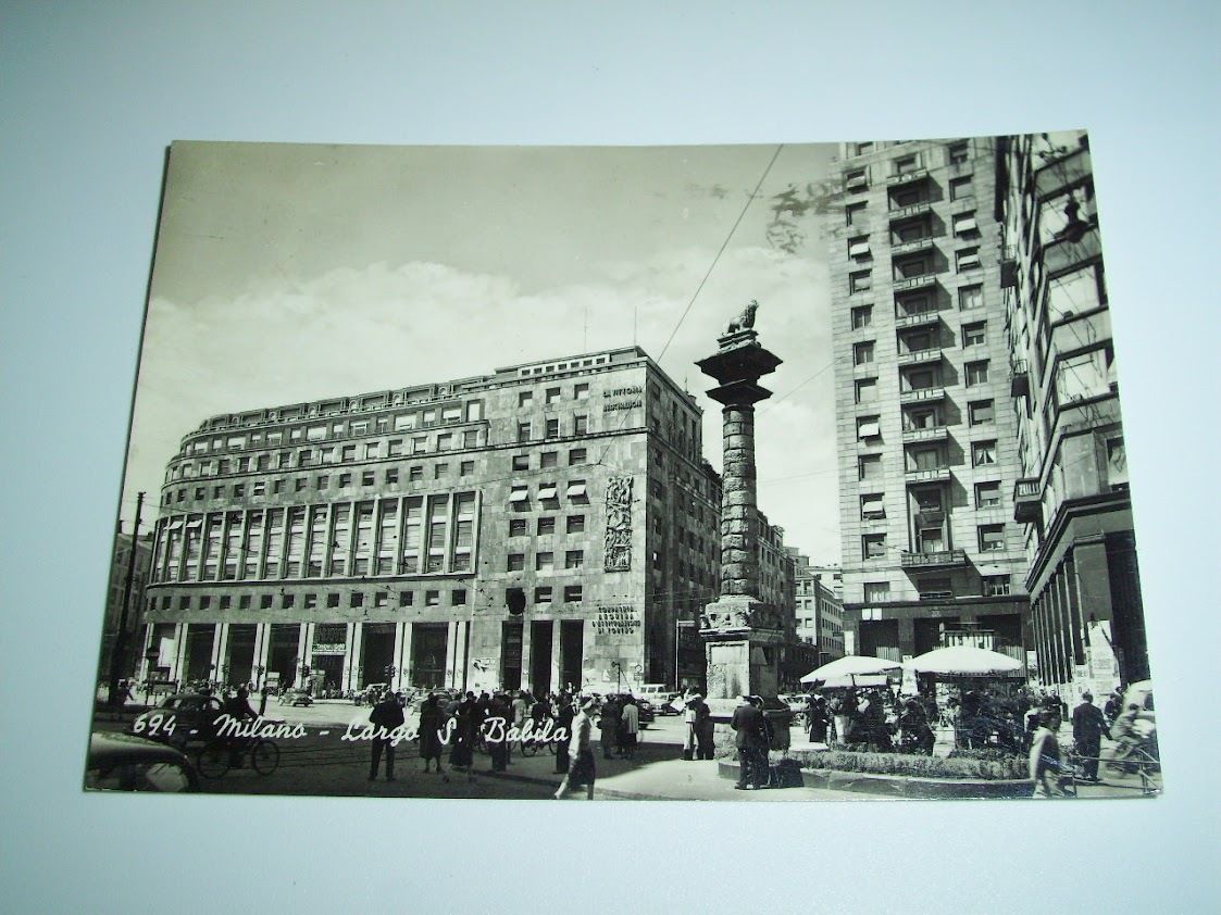Cartolina Milano - Largo S. Babila 1957.