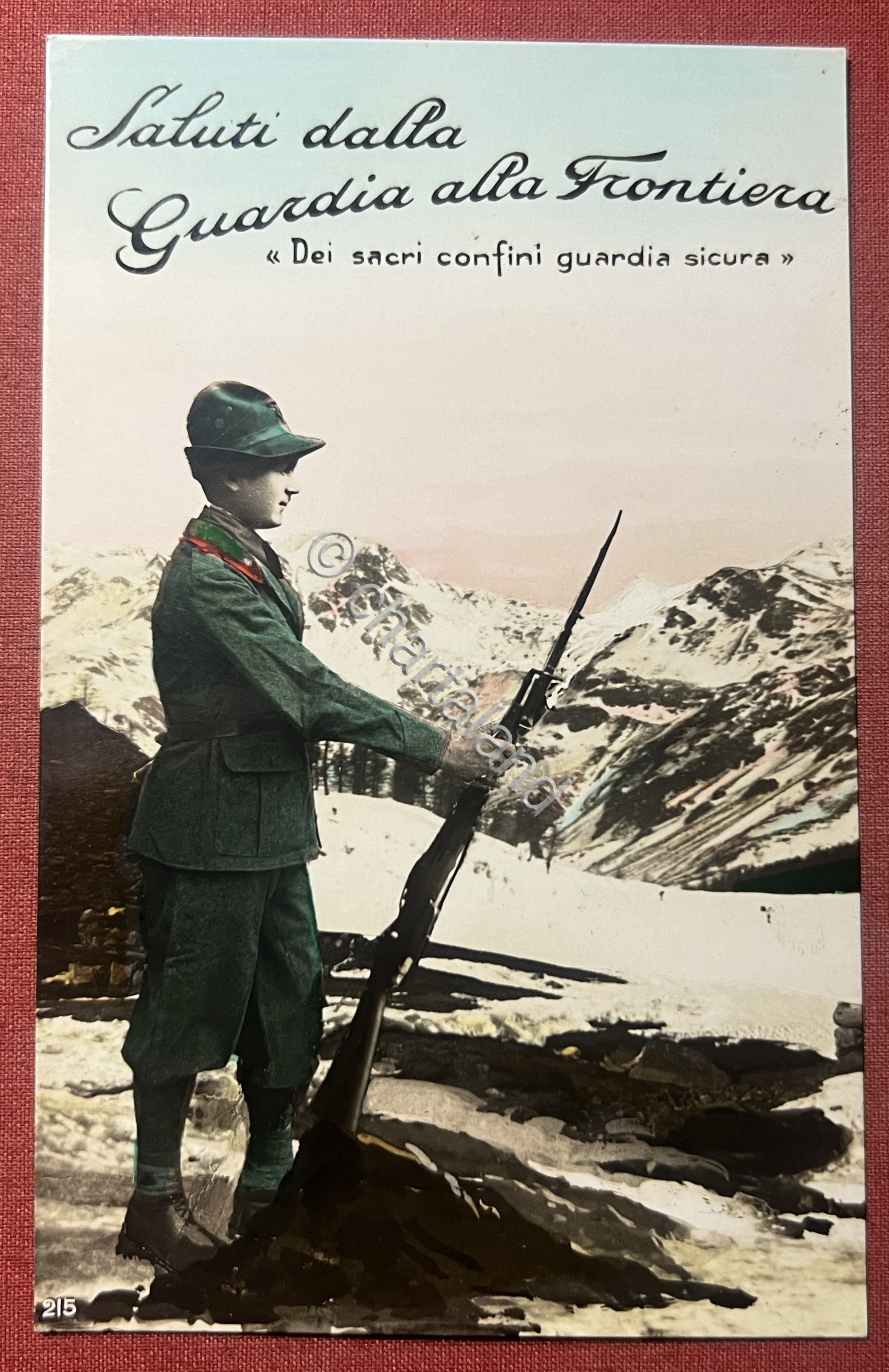 Cartolina Militare - Saluti dalla Guardia alta Frontiera - 1940 …
