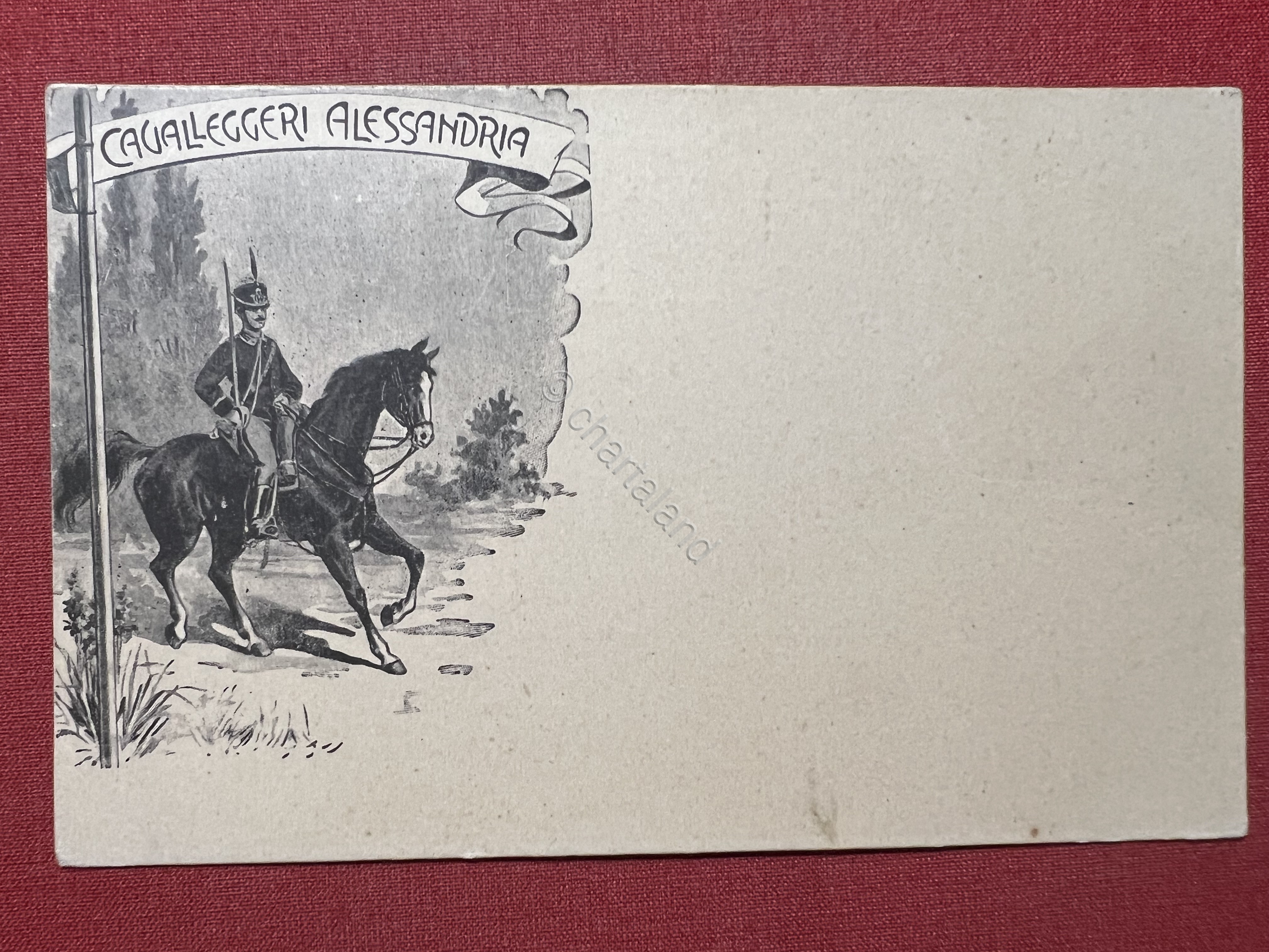 Cartolina Militaria - Cavalleggeri Alessandria - 1900 ca.