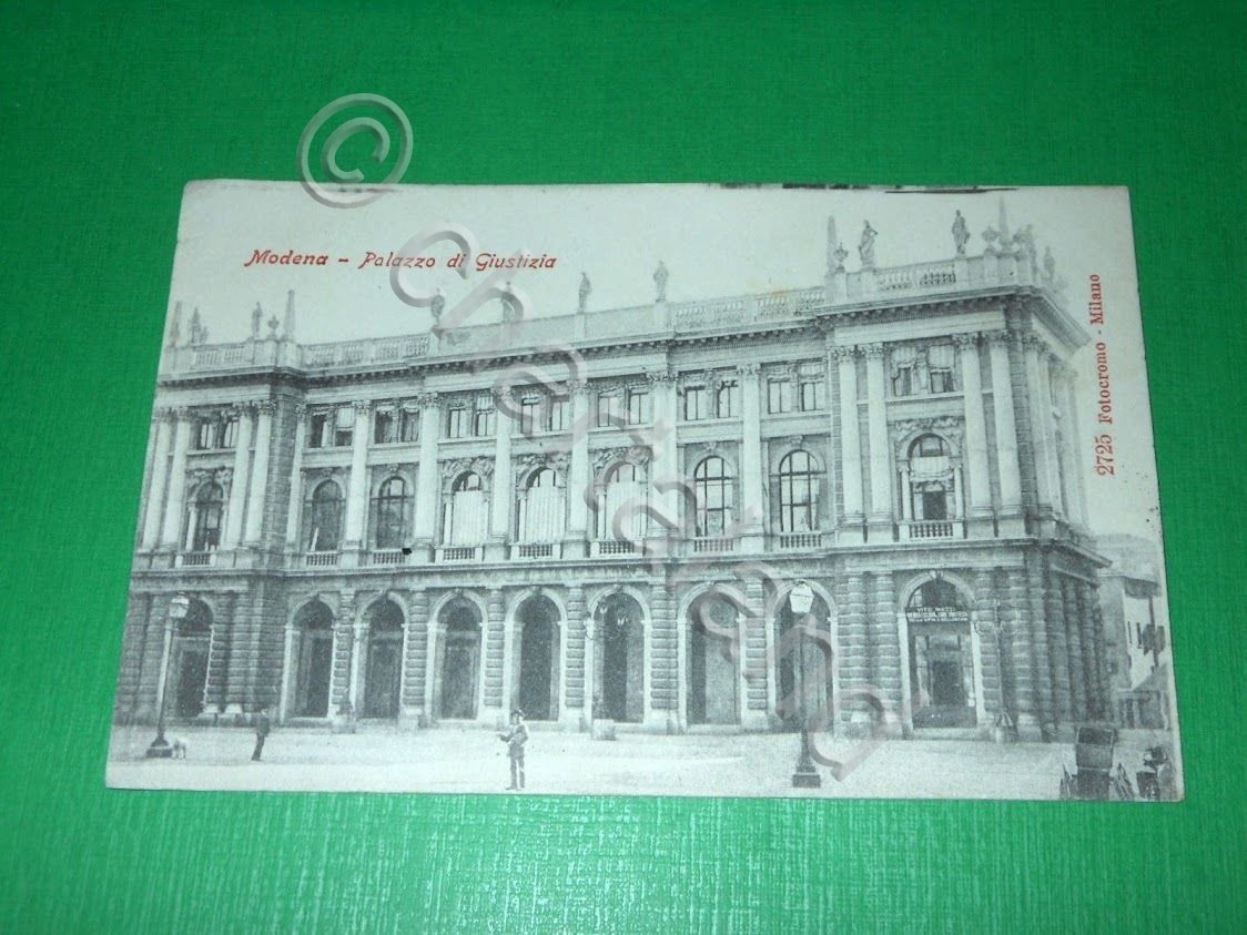 Cartolina Modena - Palazzo di Giustizia 1910 .