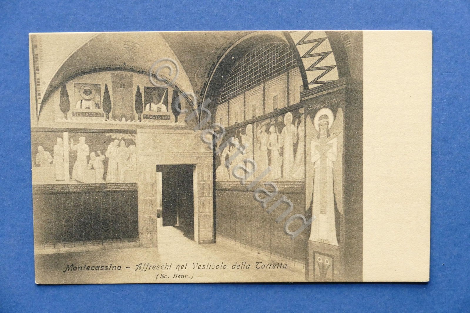 Cartolina Montecassino - Affreschi nel Vestibolo della Torretta - 1930 …