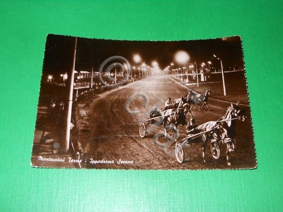Cartolina Montecatini - Terme - Ippodromo Sesana 1949.