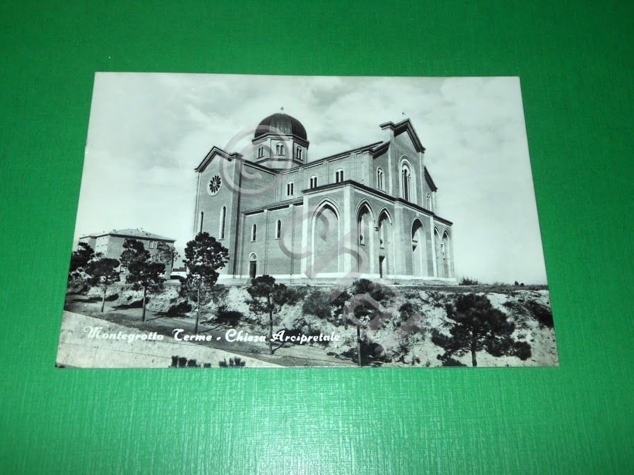 Cartolina Montegrotto Terme - Chiesa Arcipretale 1960 ca