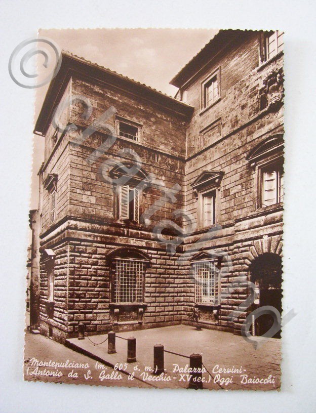 Cartolina Montepulciano - Palazzo Cervini 1950.