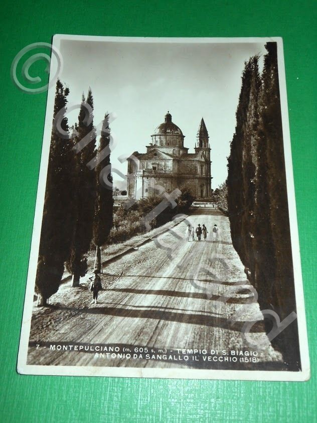 Cartolina Montepulciano - Tempio di S. Biagio 1940.