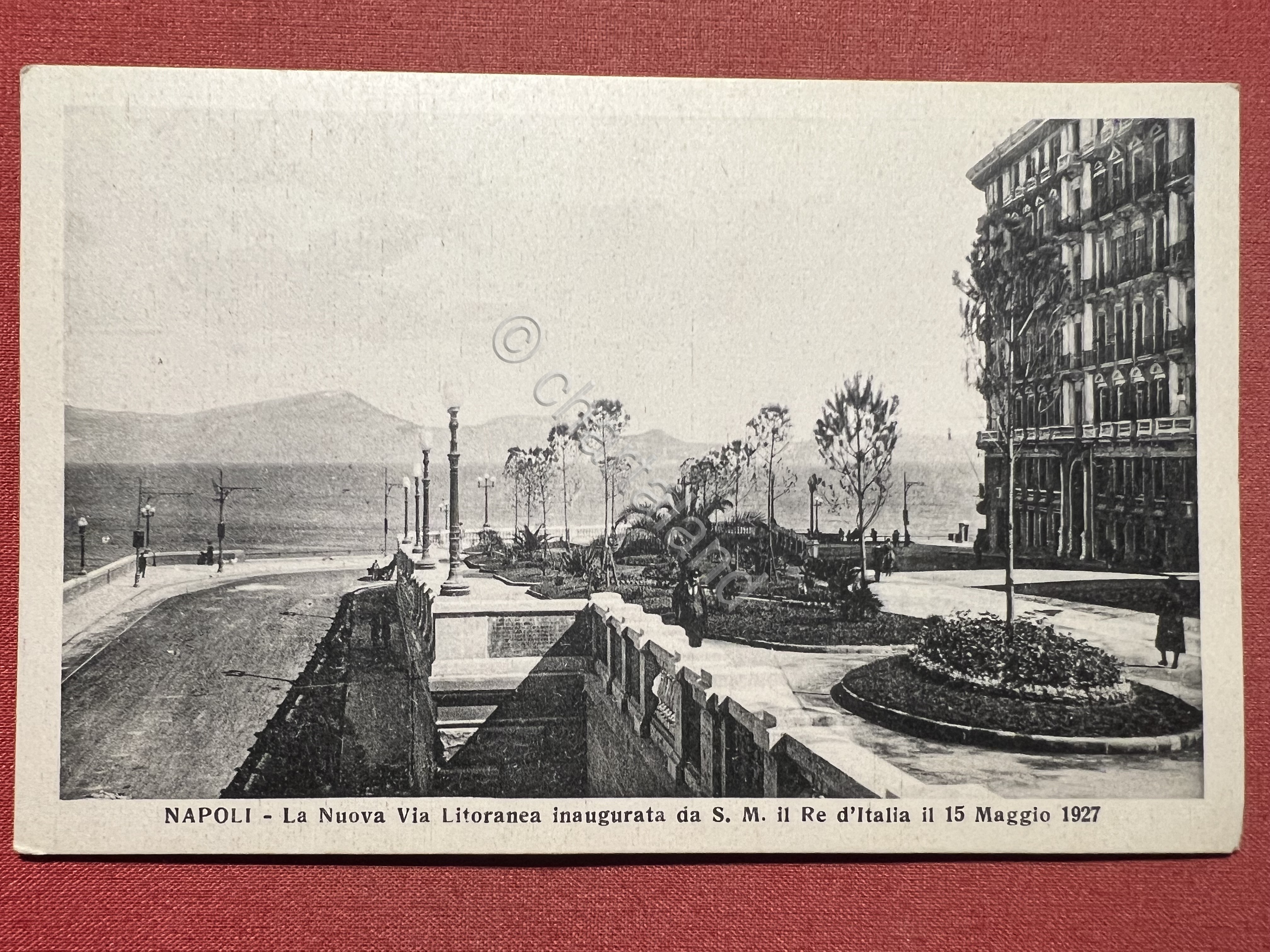 Cartolina Napoli - La Nuova Via Litoranea inaugurata da S.M. …