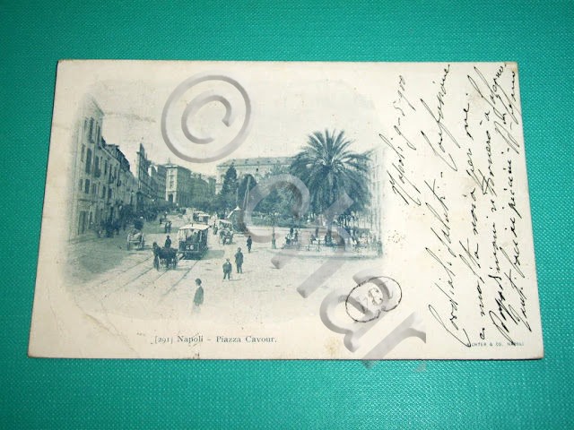 Cartolina Napoli - Piazza Cavour 1900