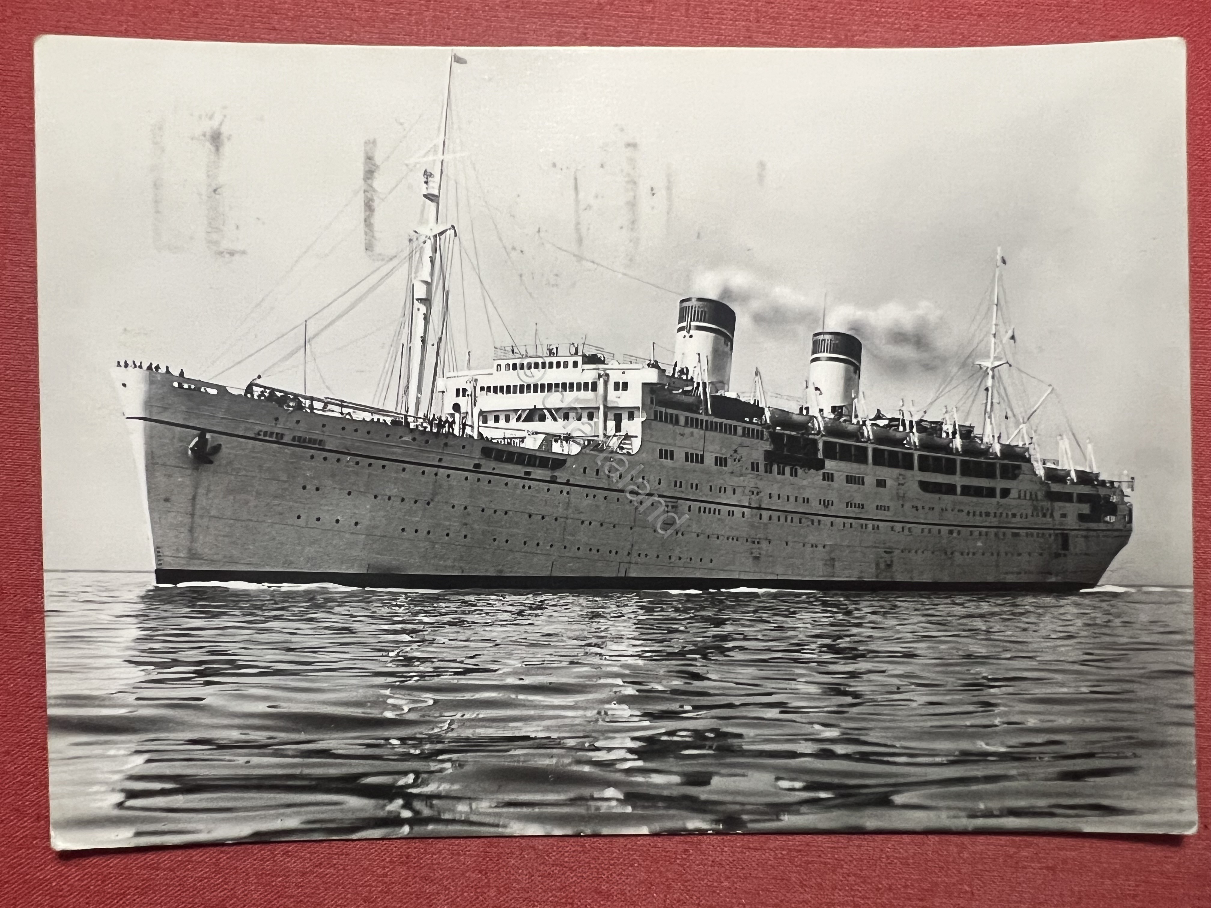 Cartolina Navi - Conte Grande - Genova - 1950