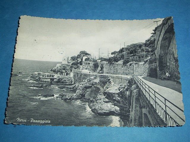 Cartolina Nervi - Passeggiata 1955.
