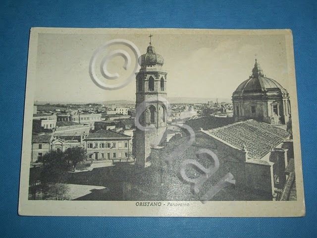 Cartolina Oristano - Panorama 1953.