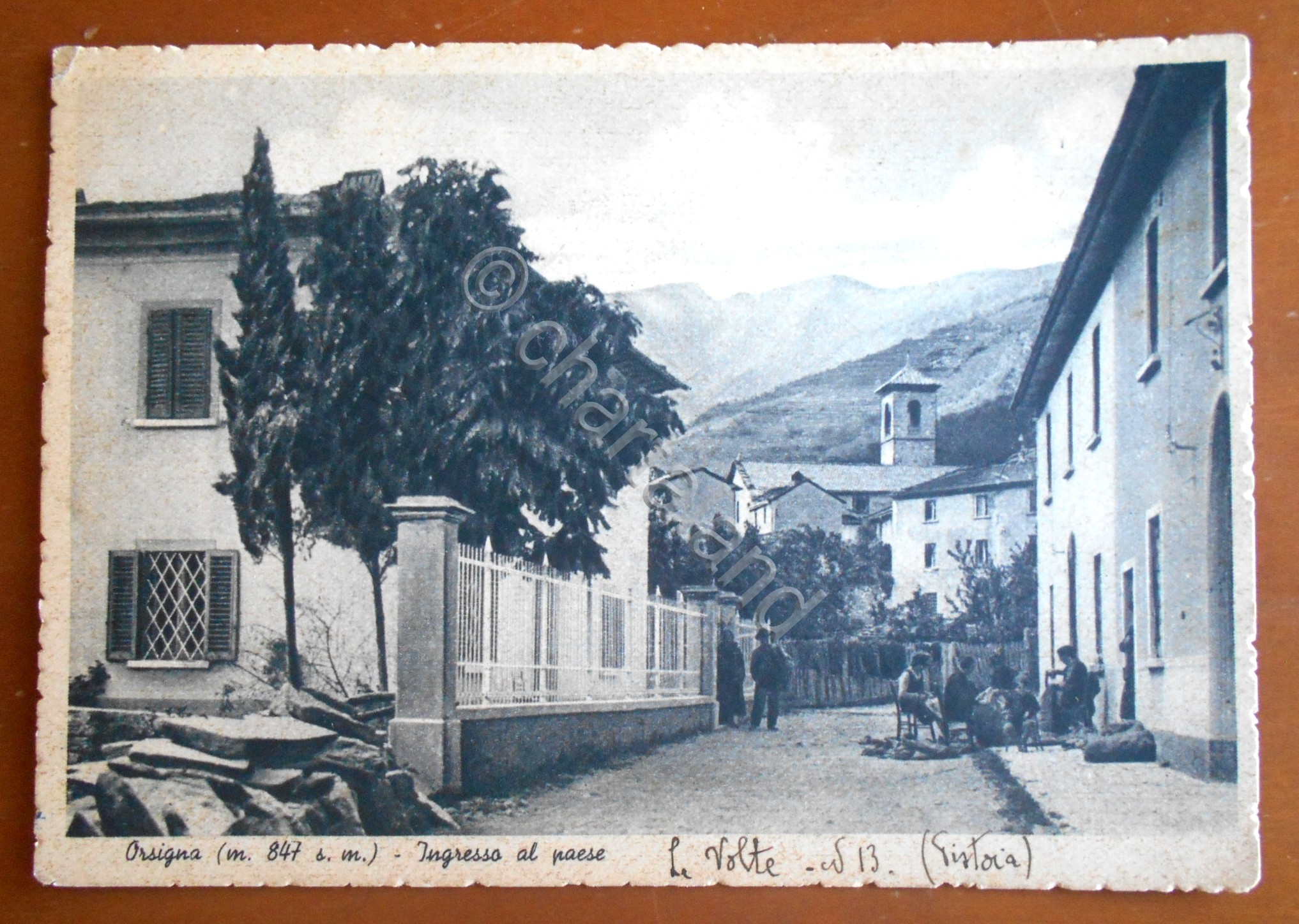 Cartolina Orsigna - Ingresso al paese - 1949