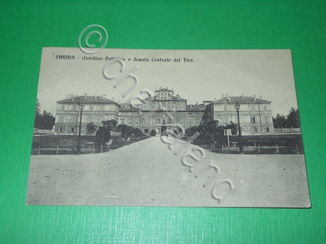 Cartolina Parma - Giardino Pubblico e Scuola Centrale di Tiro …