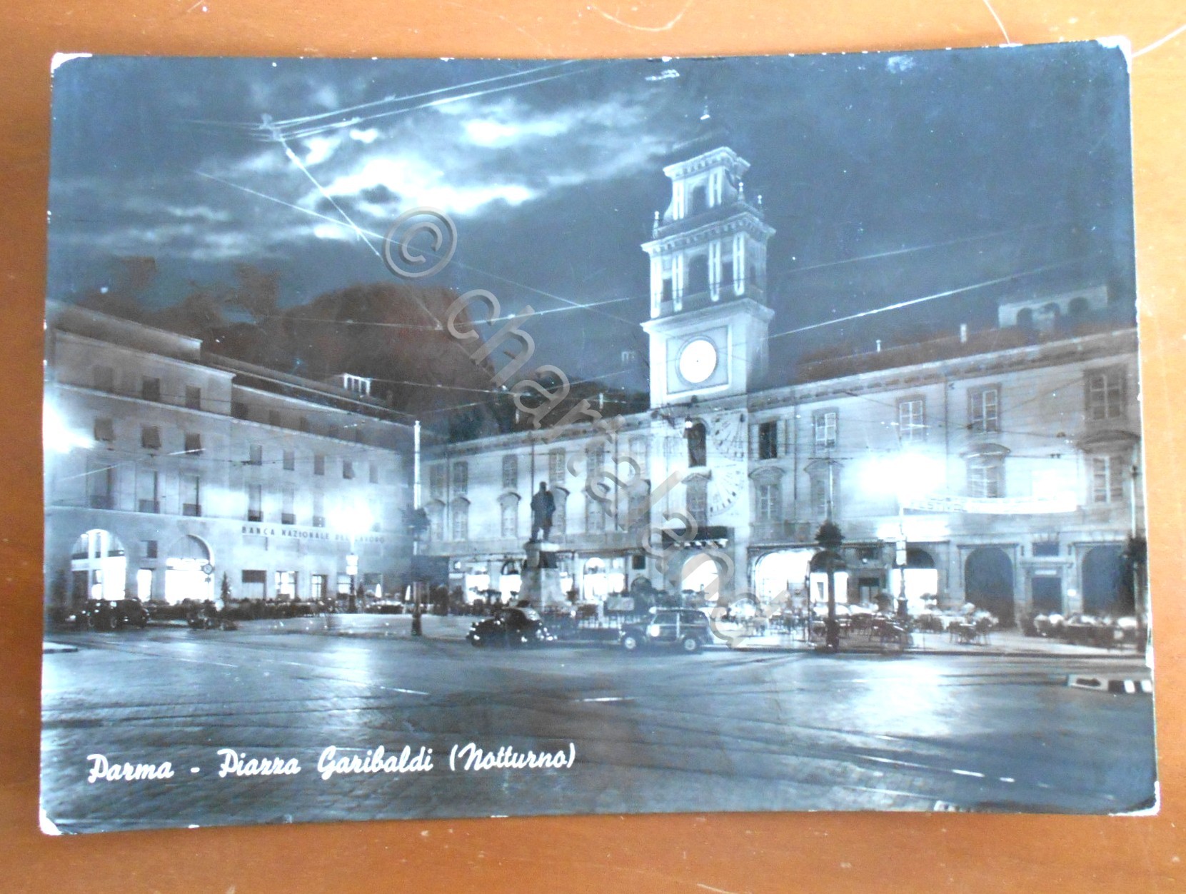 Cartolina Parma - Piazza Garibaldi (Notturno) - 1950 ca.