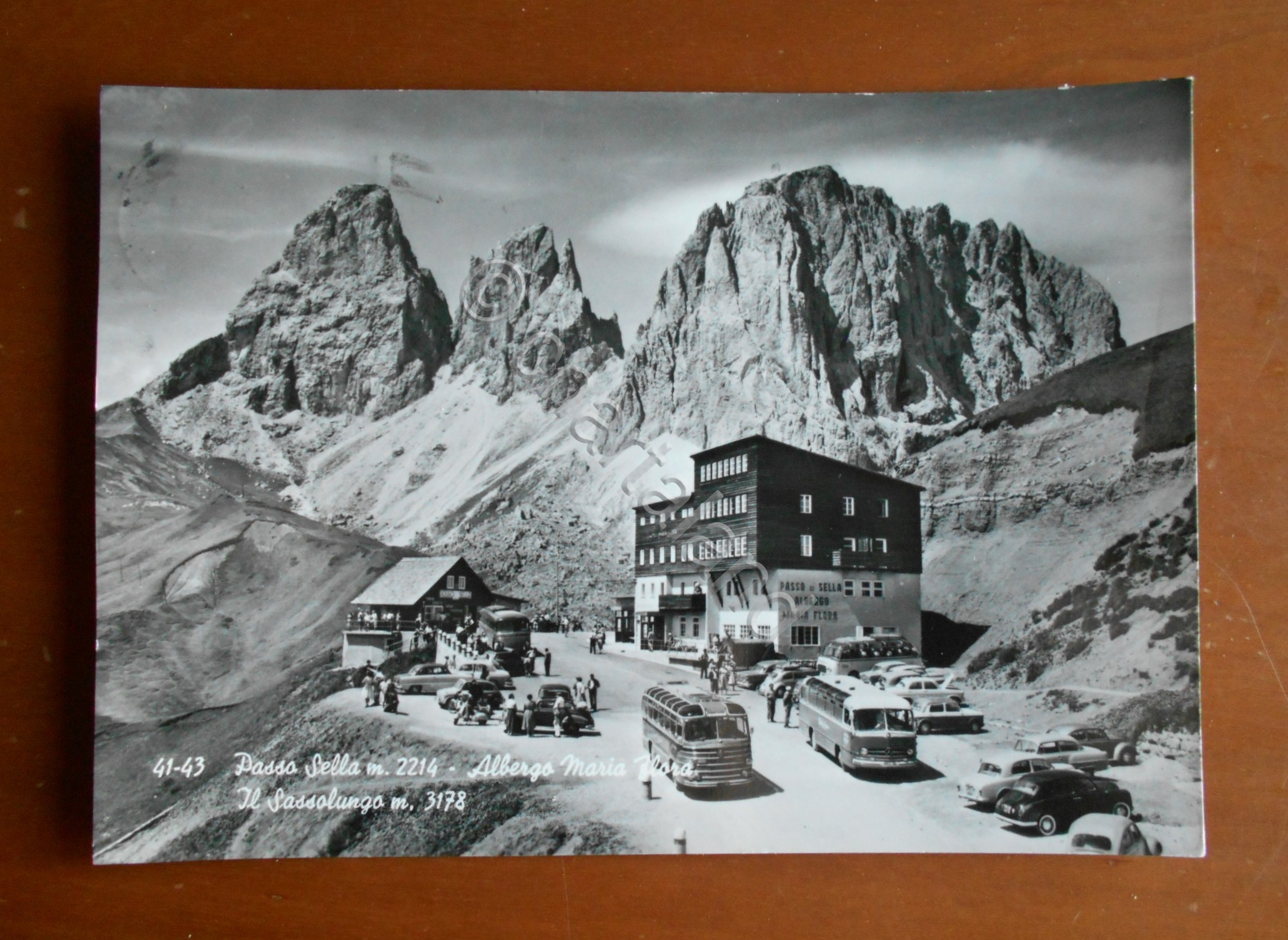Cartolina Passo Sella (Trentino Alto Adige) - Albergo Maria Flora …