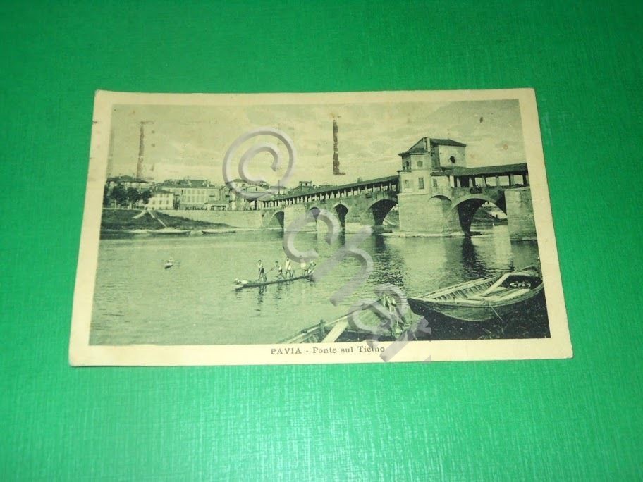 Cartolina Pavia - Ponte sul Ticino 1941.