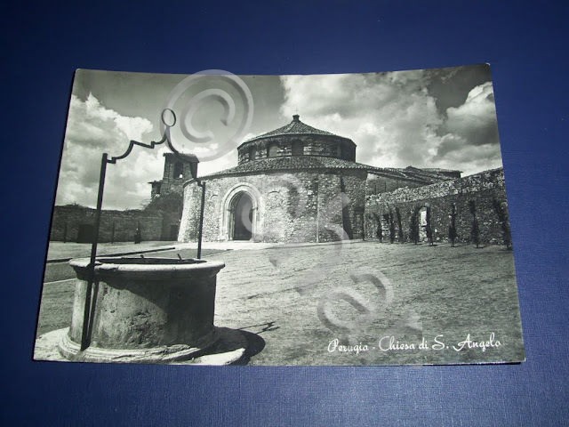 Cartolina Perugia - Chiesa di S. Angelo 1958.