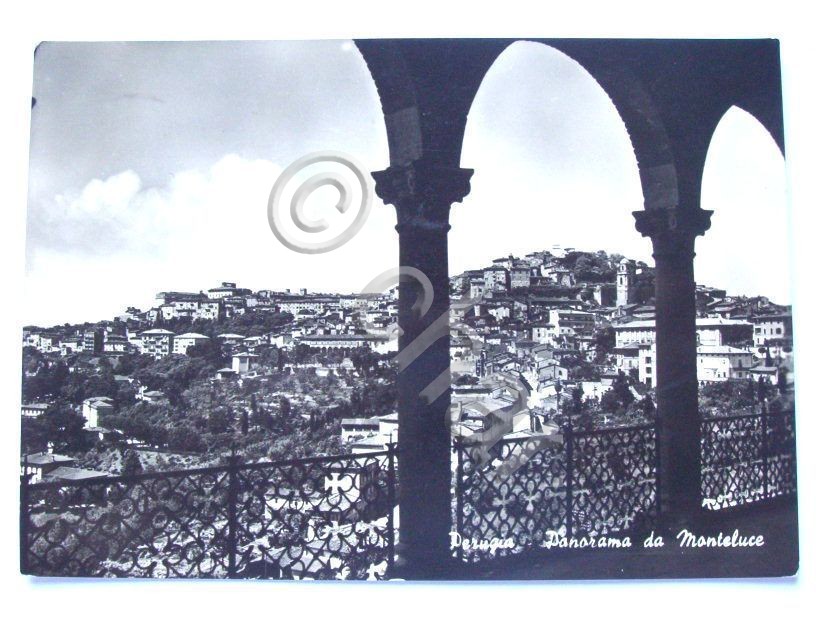 Cartolina Perugia - Panorama da Monteluce 1956.