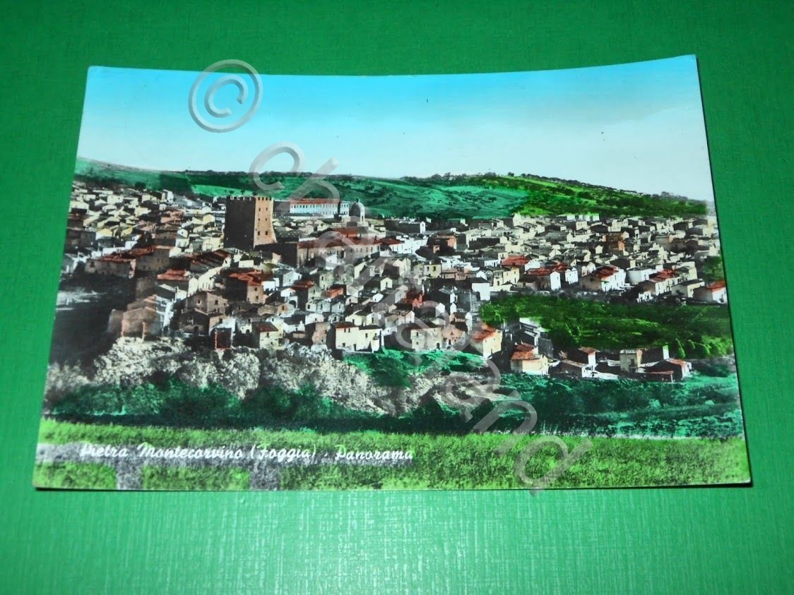 Cartolina Pietra Montecorvino ( Foggia ) - Panorama 1970.