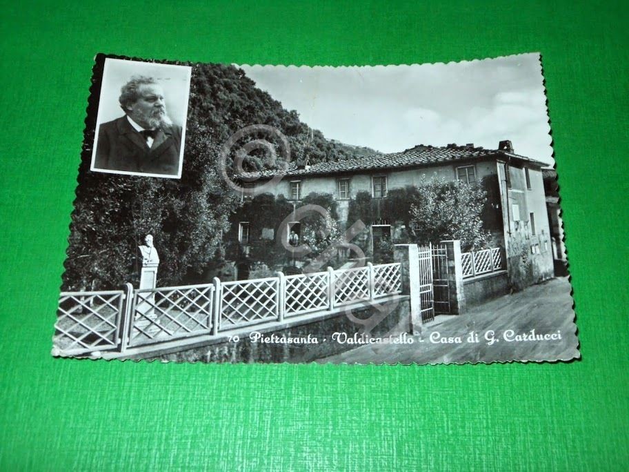 Cartolina Pietrasanta - Valdicastello - Casa di G. Carducci 1953