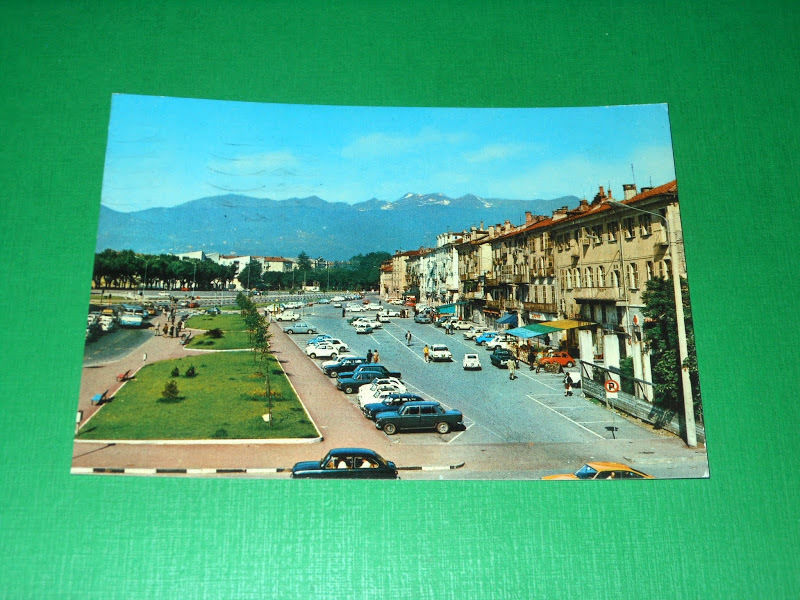 Cartolina Pinerolo - Piazza Cavour 1971.