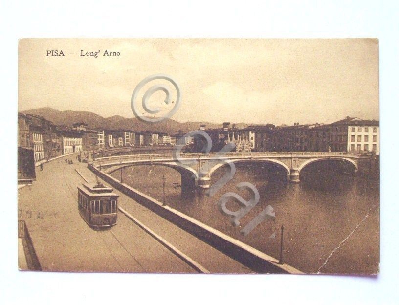 Cartolina Pisa - Lung' Arno 1915.