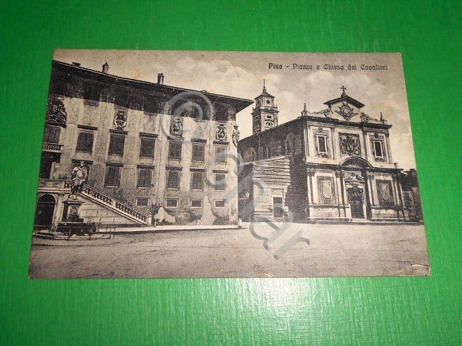 Cartolina Pisa - Piazza e Chiesa dei Cavallieri 1928.