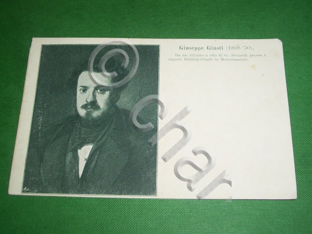 Cartolina Poeta Giuseppe Giusti (da un ritratto di G. Bezzuoli).