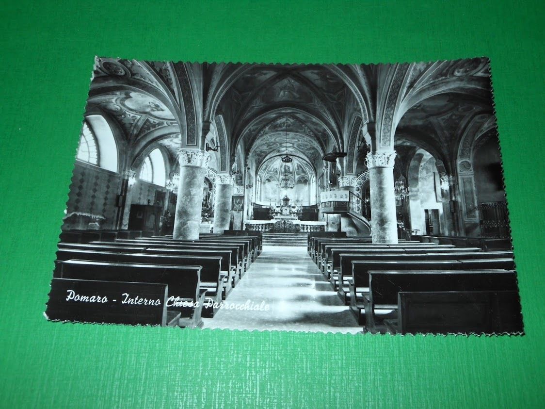 Cartolina Pomaro - Interno Chiesa Parrocchiale 1950 ca.