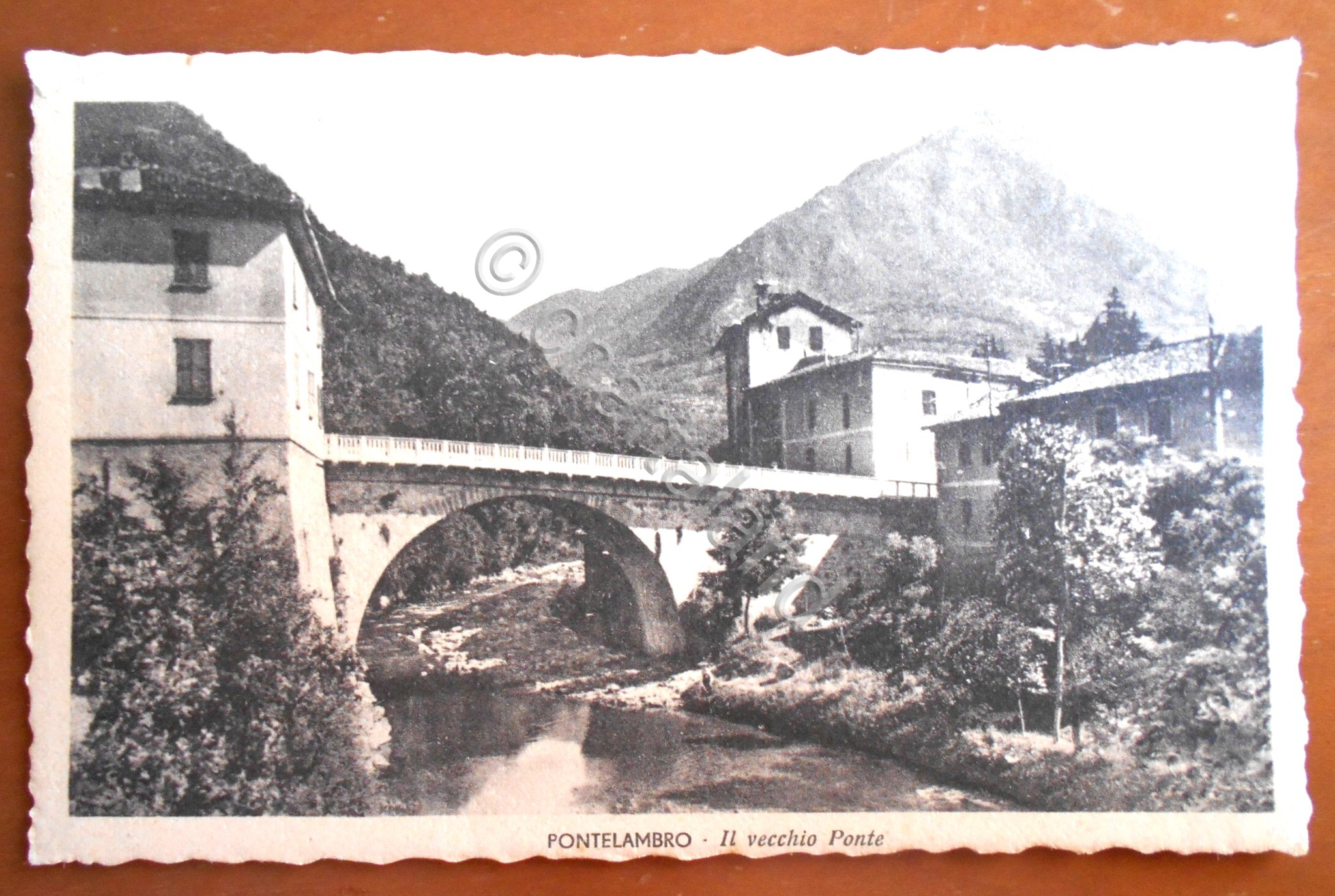 Cartolina Pontelambro - il vecchio ponte - 1950