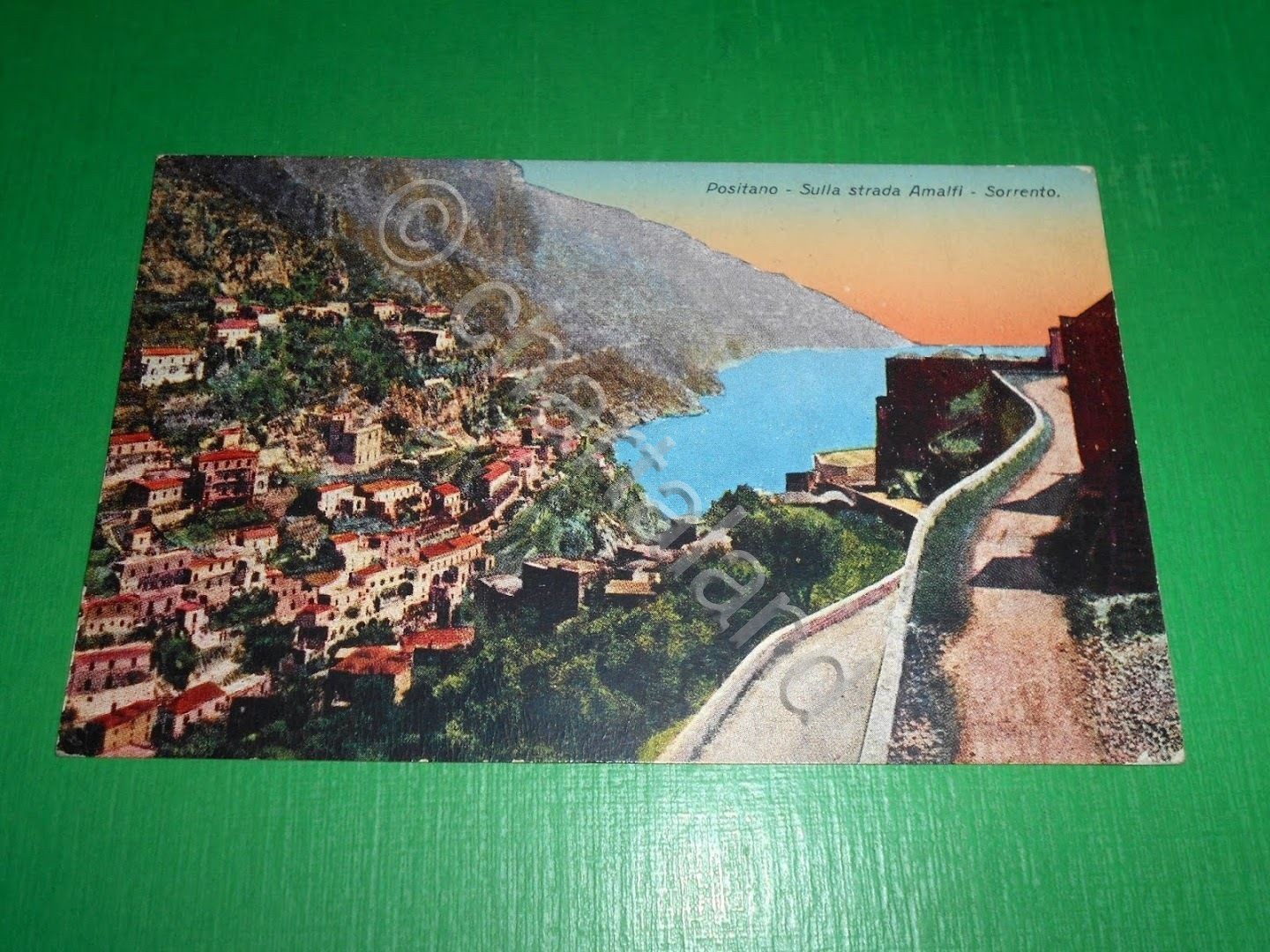 Cartolina Positano - Sulla strada Amalfi - Sorrento 1930.