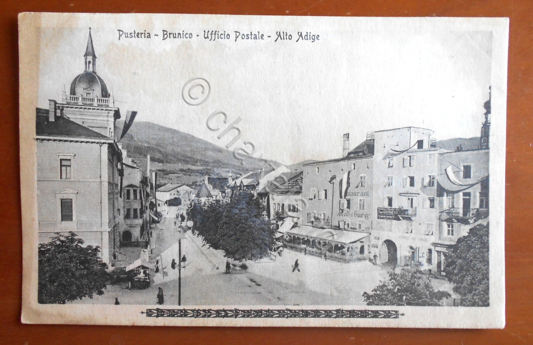 Cartolina Pusteria - Brunico - Ufficio postale - 1920 ca.
