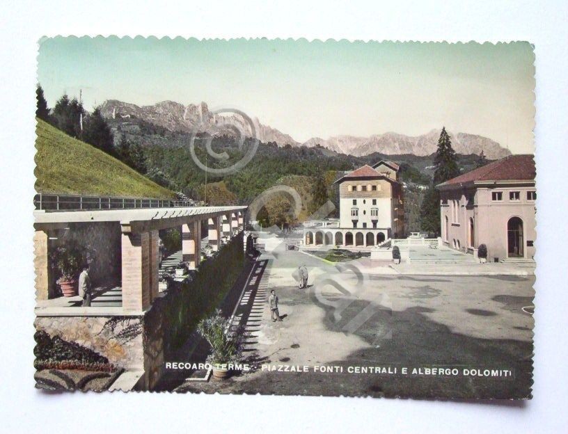 Cartolina Recoaro Terme - Albergo Dolomiti 1954.