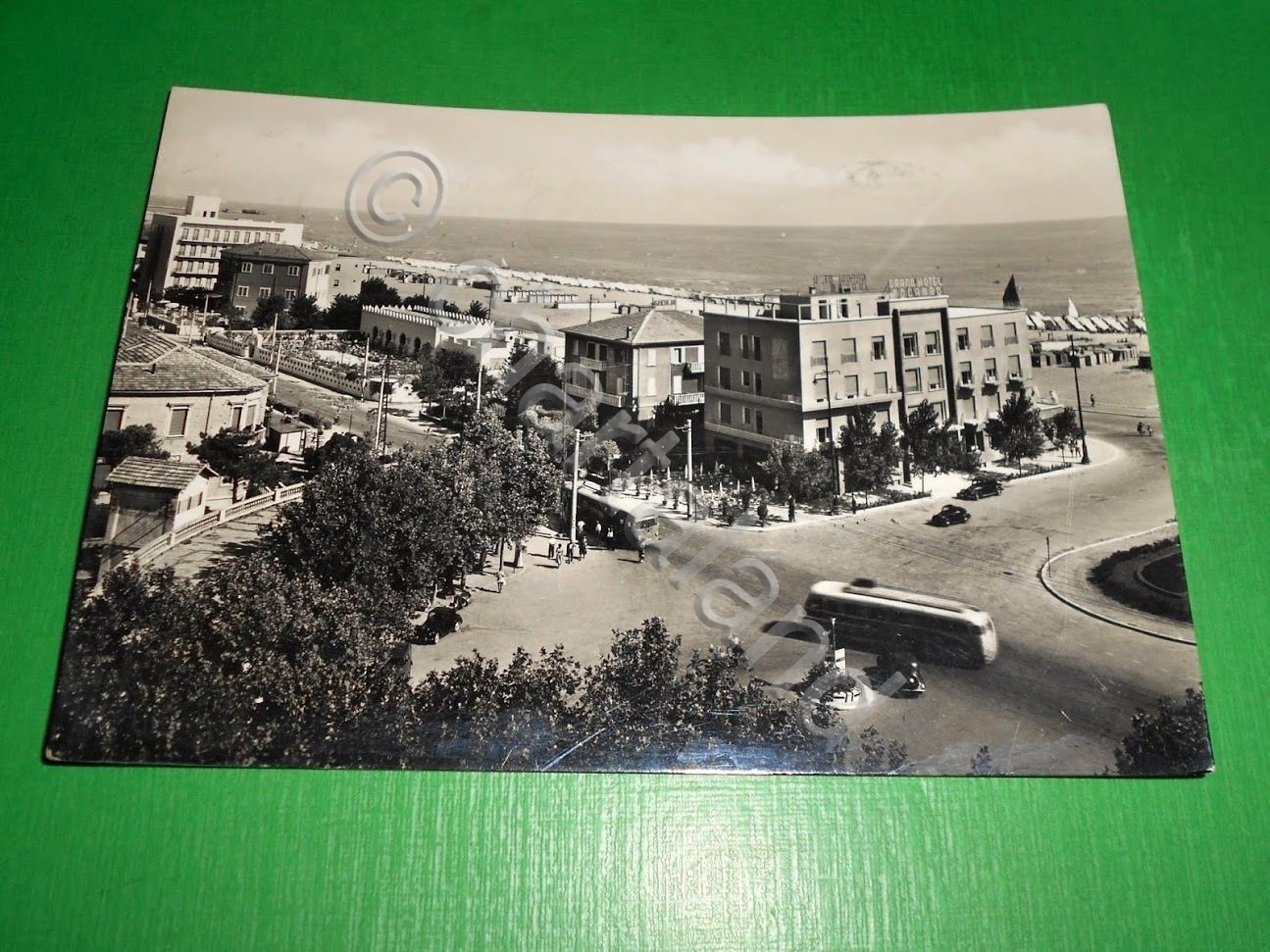 Cartolina Rimini - Alberghi e Oriental Park - 1954.