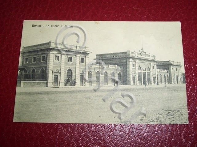 Cartolina Rimini - La Nuova Stazione Ferroviaria 1920