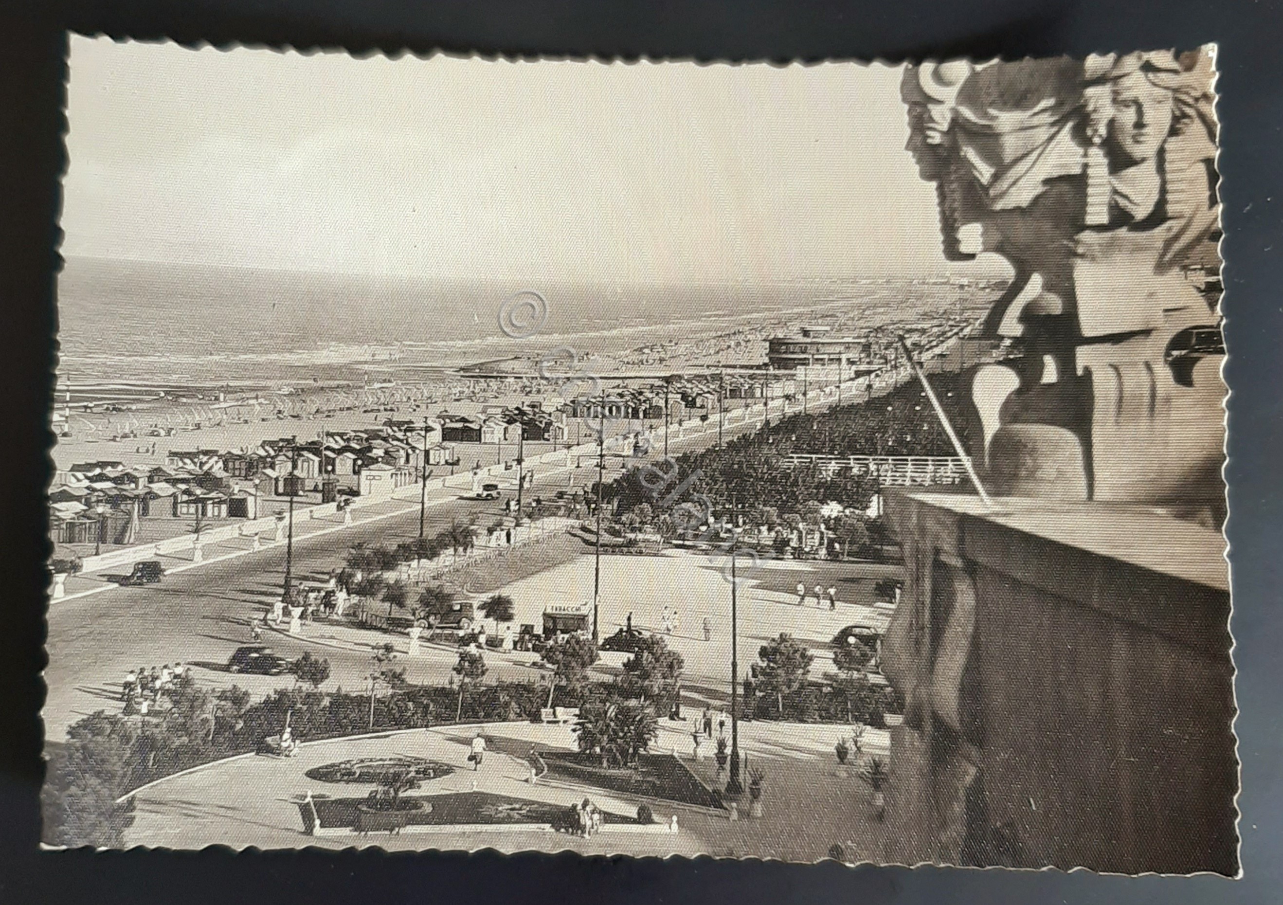 Cartolina Rimini - La Spiaggia dalle Terrazze del Grande Albergo …