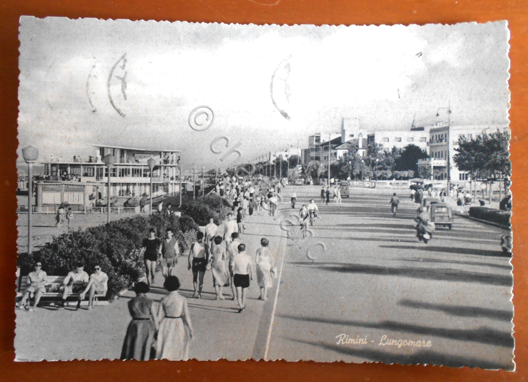 Cartolina Rimini - Lungomare - 1955