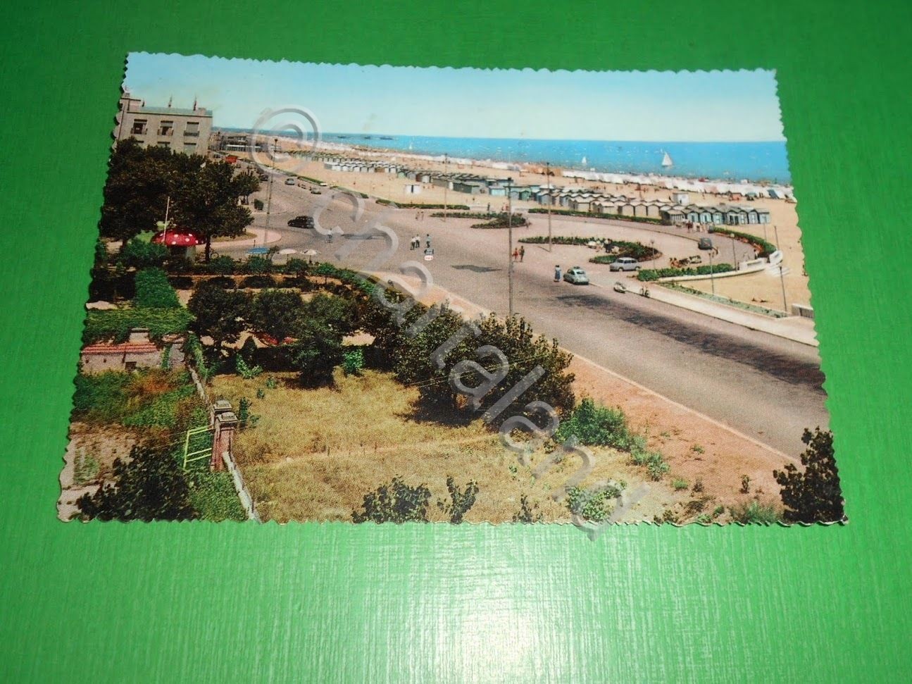 Cartolina Rimini - Lungomare 1958.
