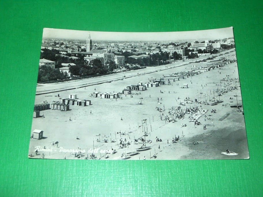 Cartolina Rimini - Panorama dall' aereo 1954.