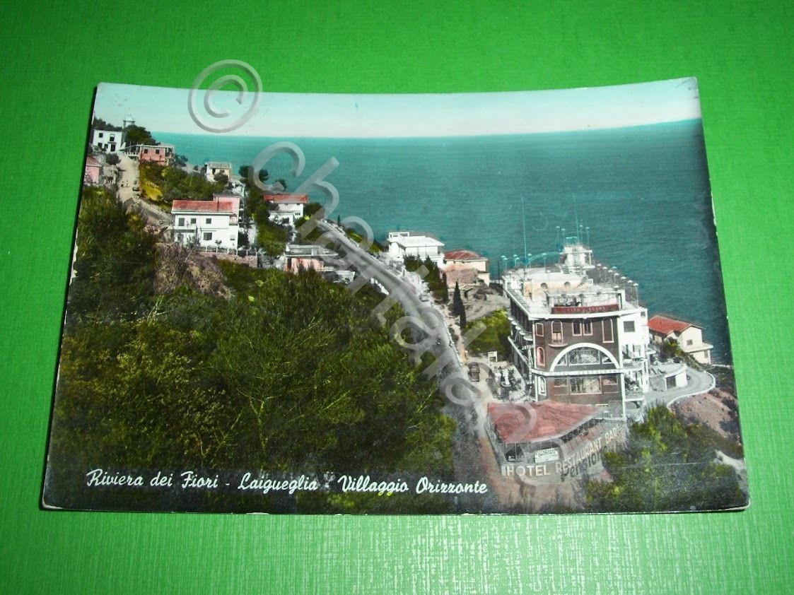 Cartolina Riviera dei Fiori - Laigueglia - Villaggio Orizzonte 1958.