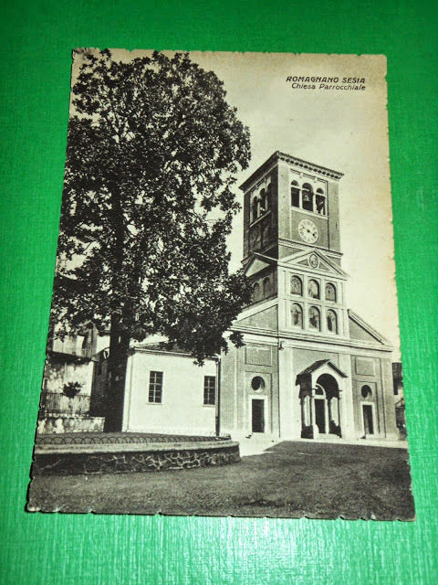 Cartolina Romagnano Sesia - Chiesa Parrocchiale 1955 ca.
