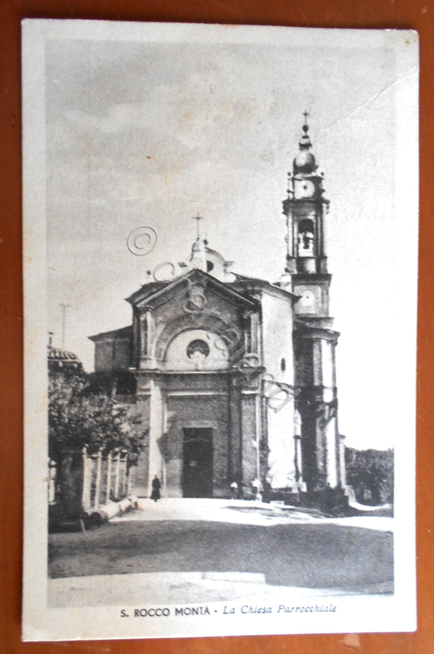 Cartolina S. Rocco Monta - la chiesa parrocchiale - 1930 …