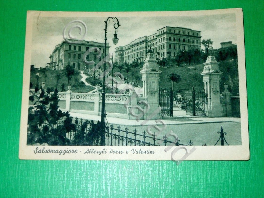 Cartolina Salsomaggiore - Alberghi Porro e Valentini 1942
