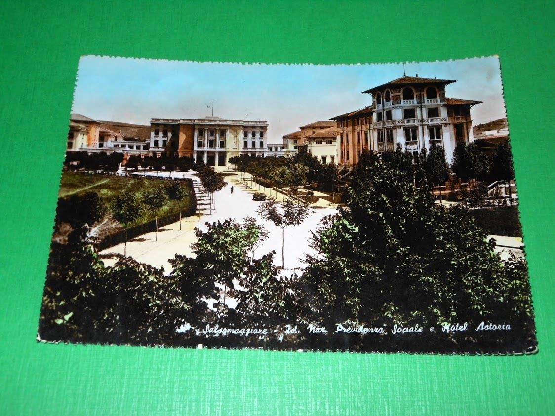 Cartolina Salsomaggiore - INPS e Hotel Asoria 1950.