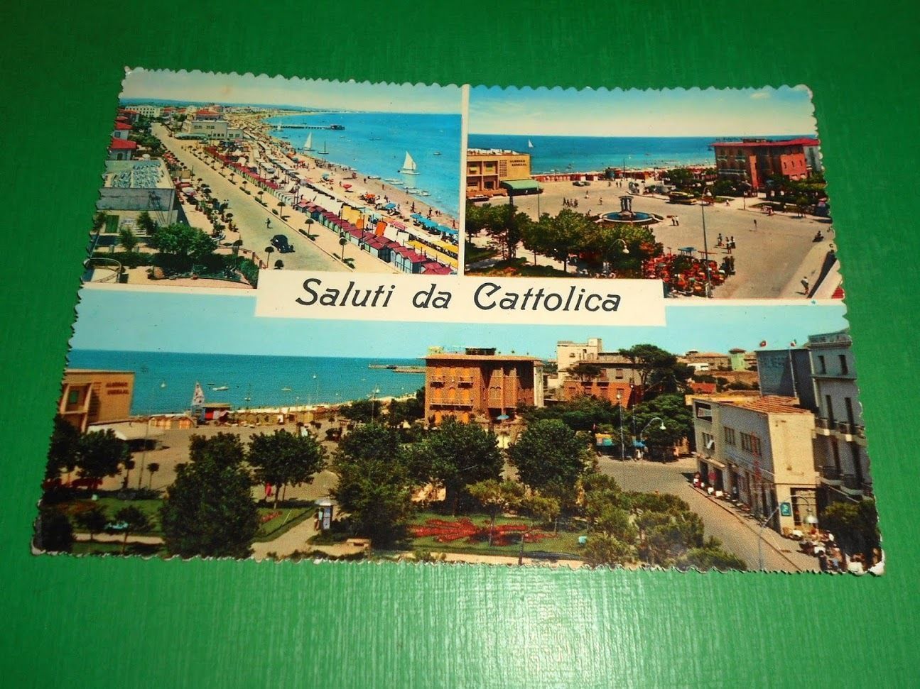Cartolina Saluti da Cattolica - Vedute diverse 1962.