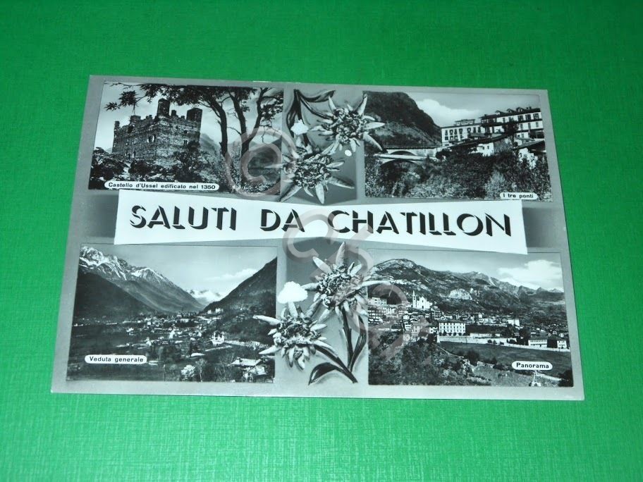Cartolina Saluti da Chatillon - Vedute diverse 1955 ca.