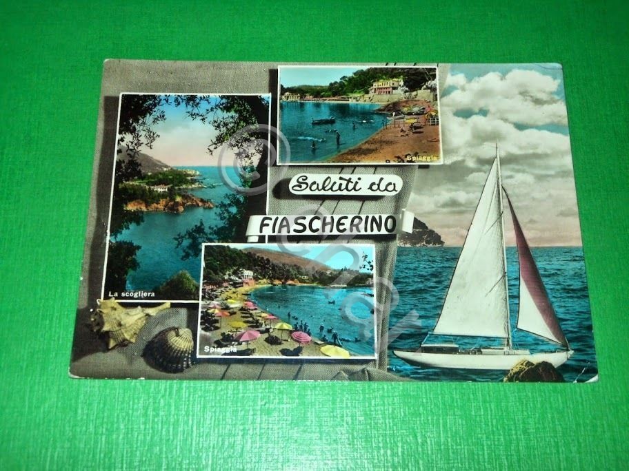 Cartolina Saluti da Fiascherino - Vedute diverse 1960.