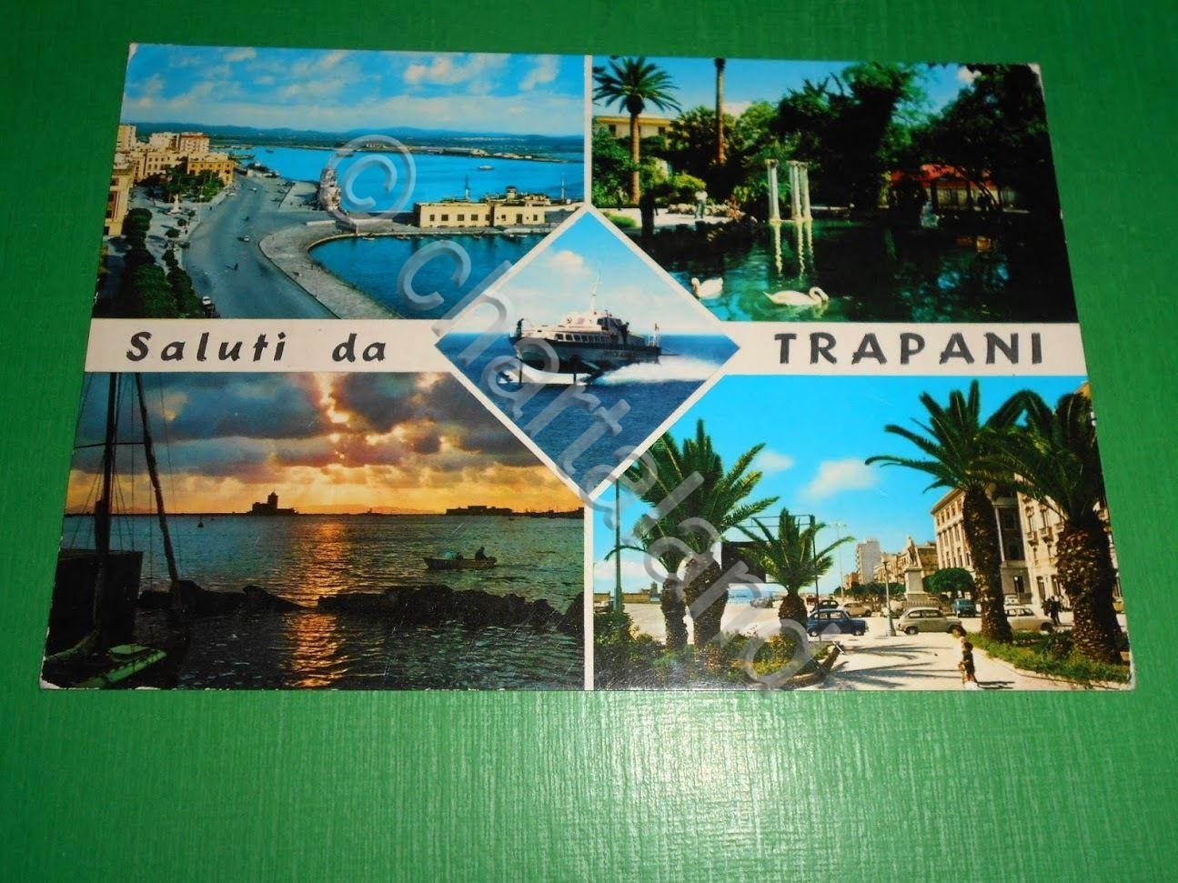 Cartolina Saluti da Trapani - Vedute diverse 1976