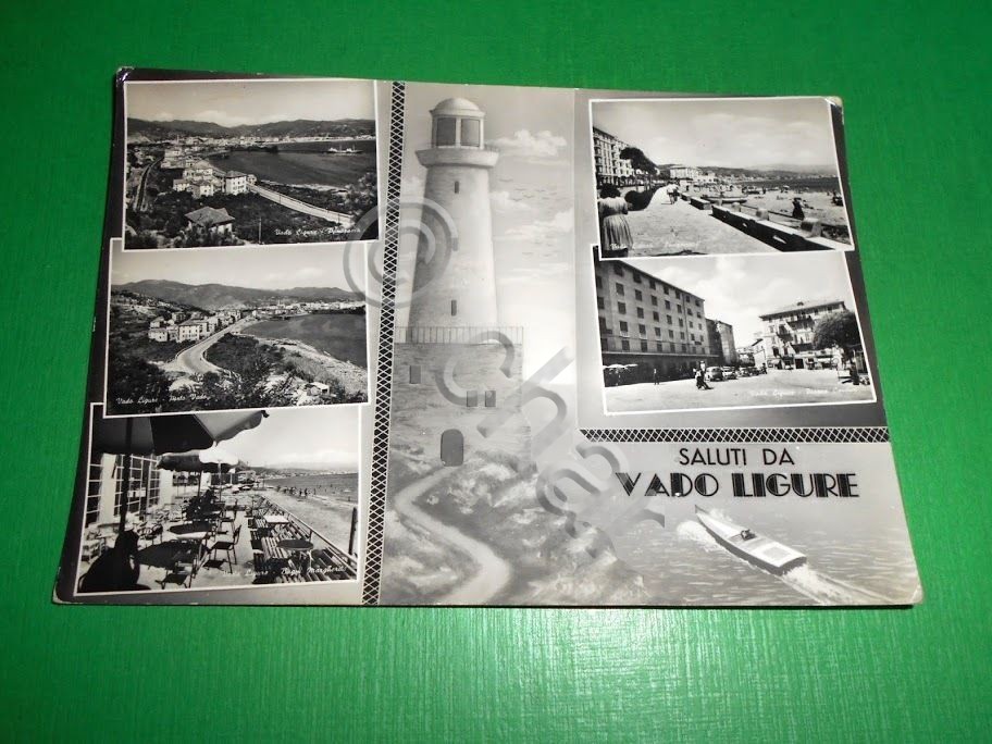 Cartolina Saluti da Vado Ligure - Vedute diverse 1956.