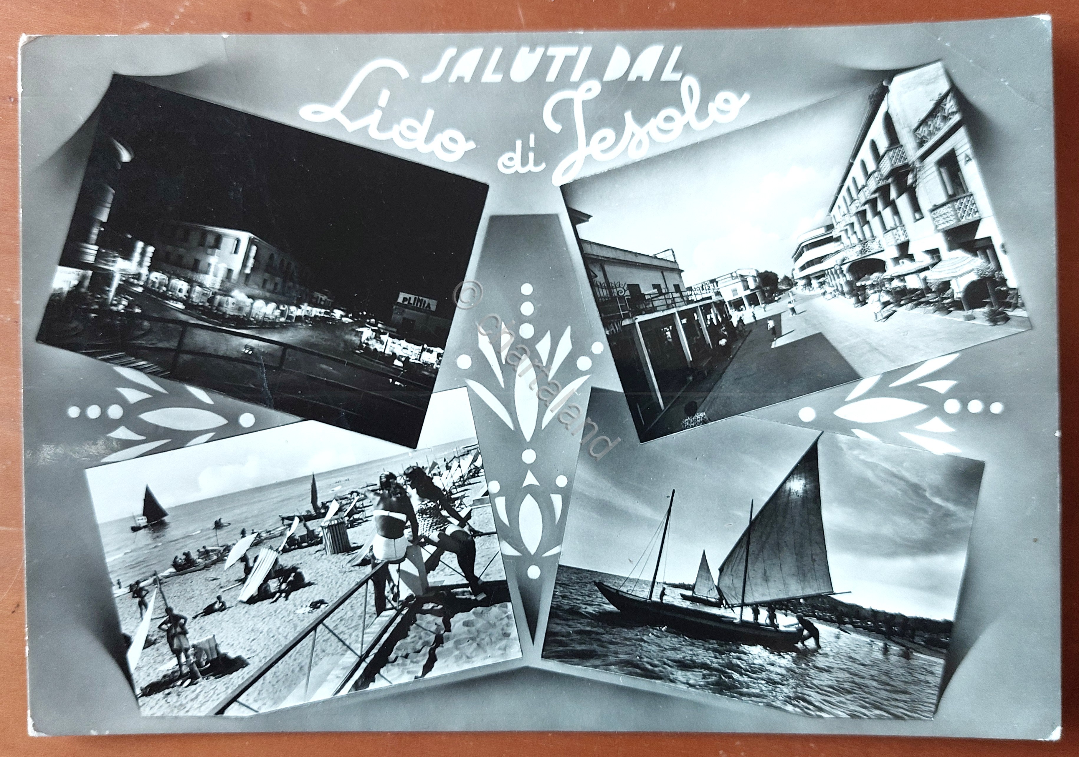 Cartolina Saluti dal Lido di Jesolo - 1958